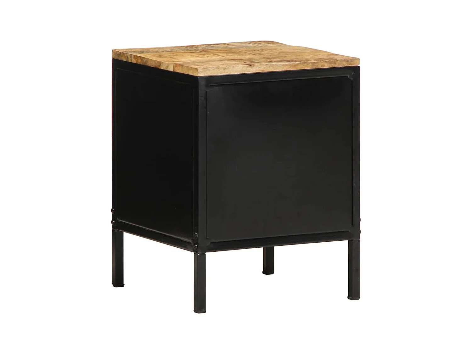 Nachttisch Braun und Schwarz 30 x 30 x 40 cm Massivholz Mango