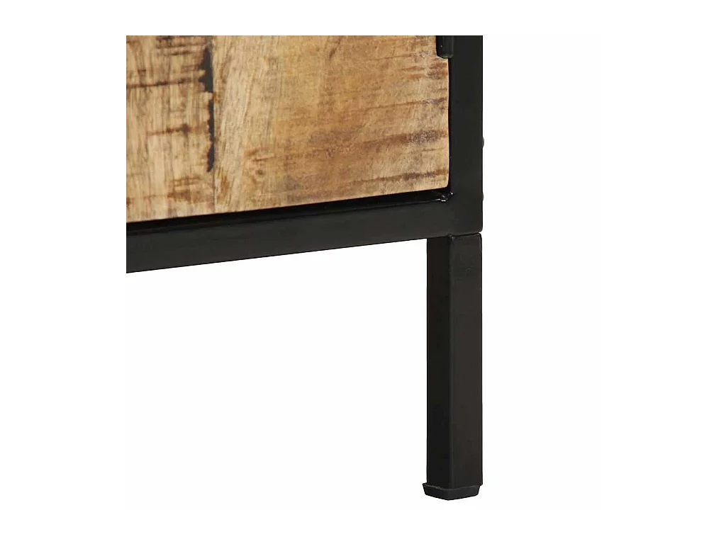 Nachttisch Braun und Schwarz 30 x 30 x 40 cm Massivholz Mango