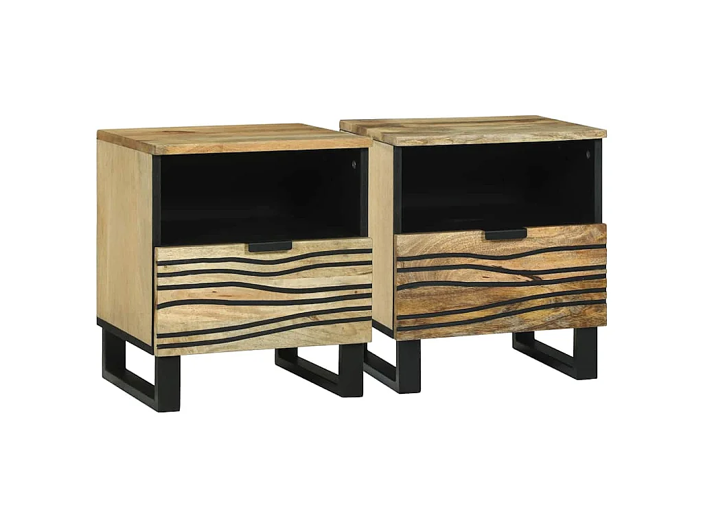 Armadio da Notte 2 pz Naturale 40 x 33 x 46 cm