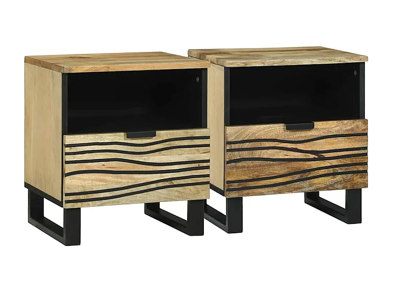 Cabinet de chevet avec tiroir 2 pcs Marron 40 x 33 x 46 cm