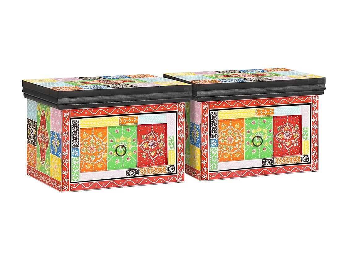 Armadio da Notte con cassetto 2 pcs Multicolore 40 x 30 x 28 cm