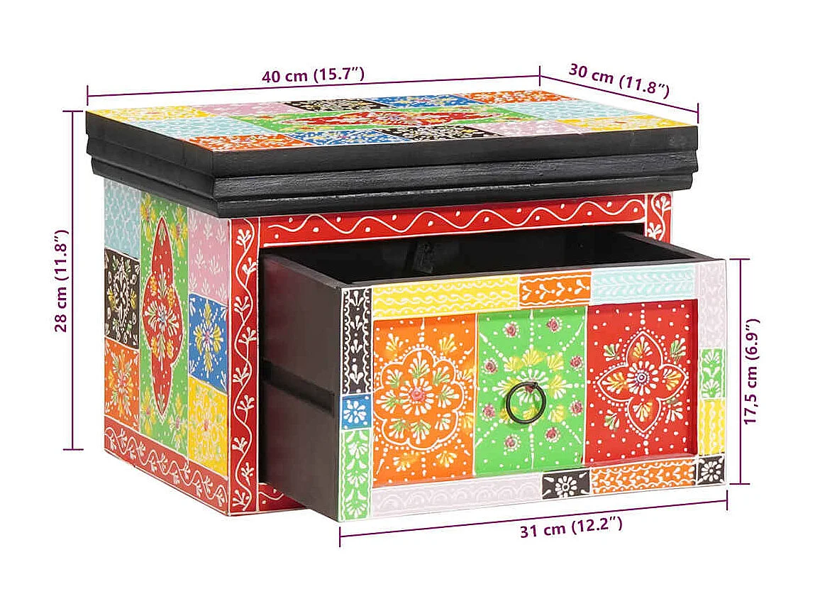 Cabinet de chevet avec tiroir 2 pcs Multicolore 40 x 30 x 28 cm