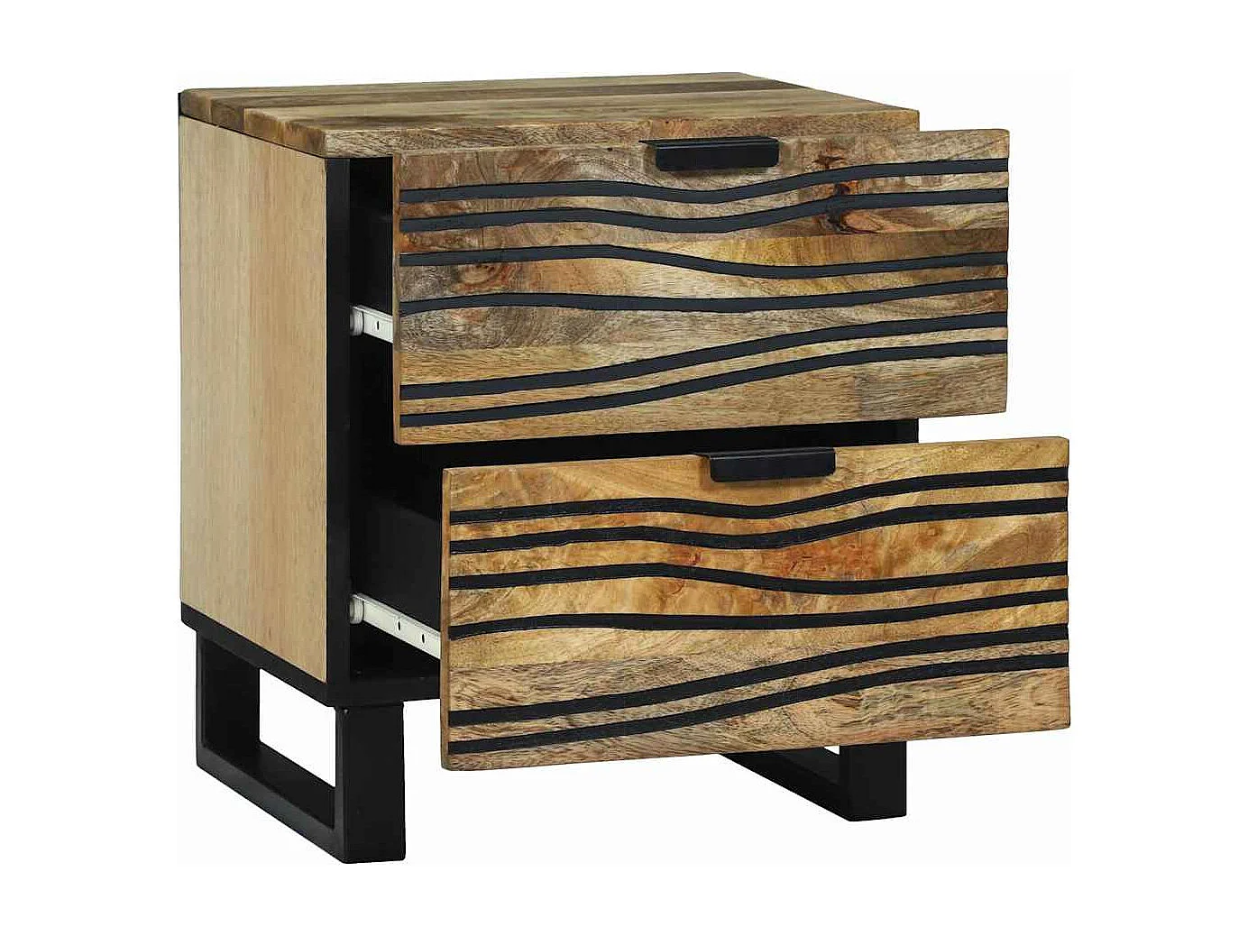 Armario de Noche Marrón 40 x 33 x 46 cm Madera maciza de Acacia