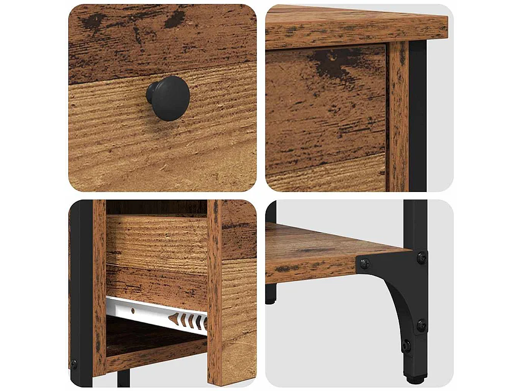 Nachtkastje met lade Bruin 33,5 x 36 x 70 cm Geconstrueerd hout