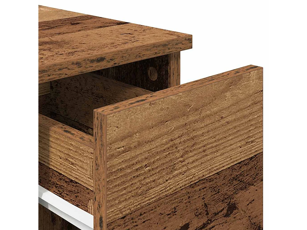 Nachtkastjes 2 st met lade 20x36x60 cm oud houtkleurig