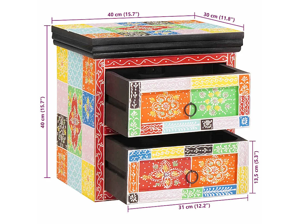 Cabinet de chevet Multicolore 40 x 30 x 40 cm
