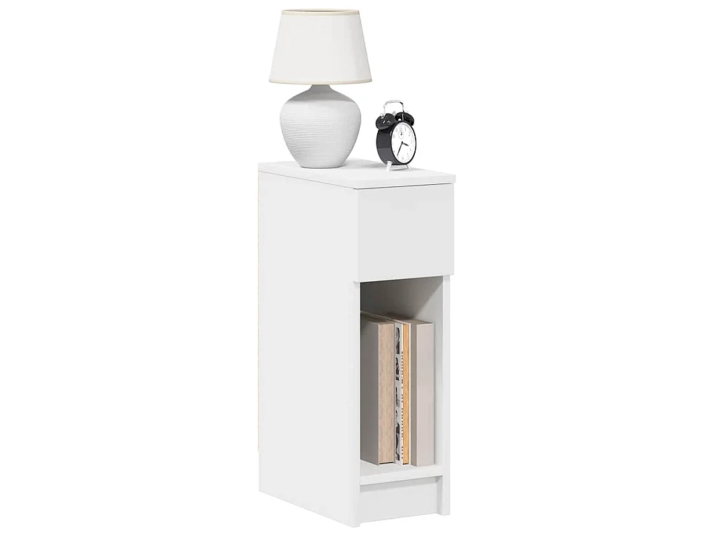 Comodini con Cassetto 2 pz Bianco 20x36x60 cm