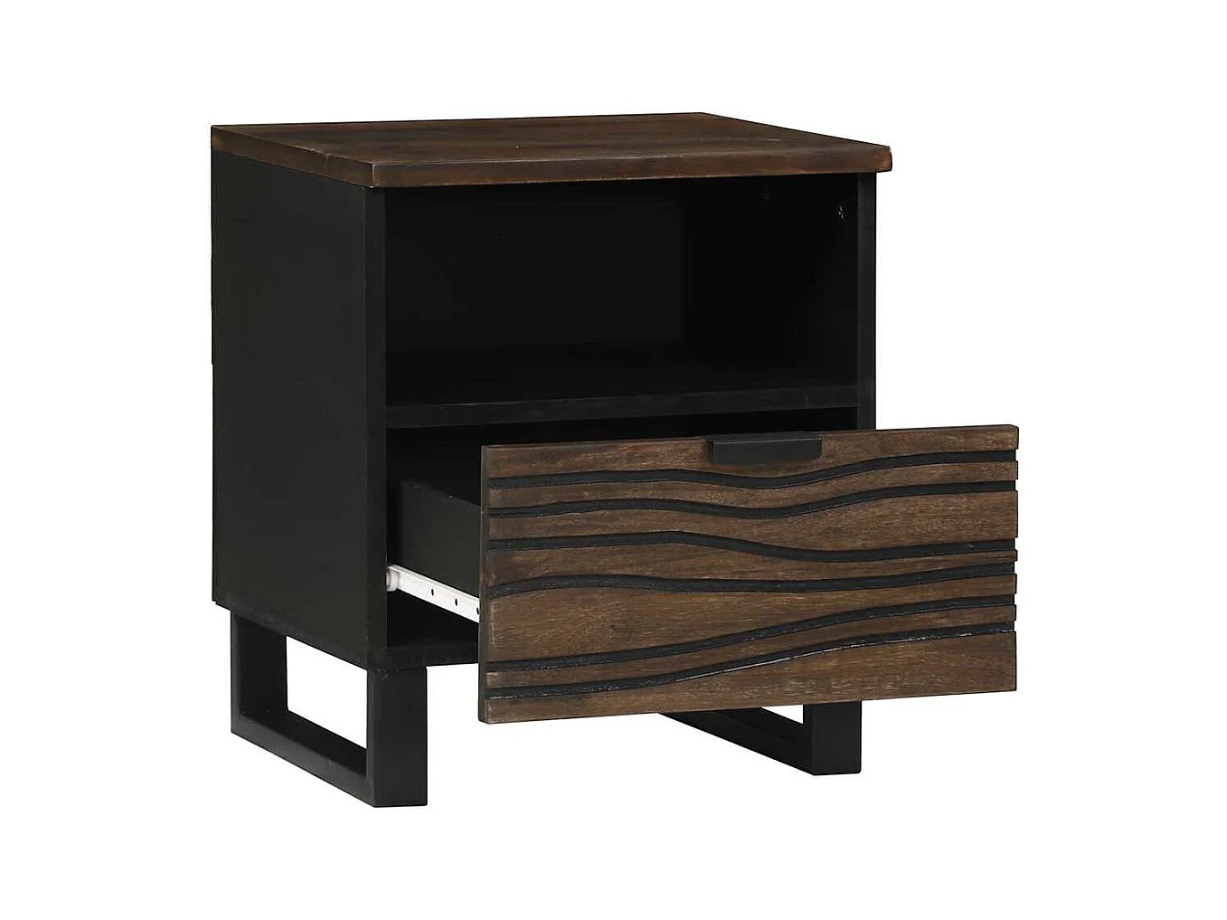 Armario de Noche con cajón 2 pcs Nogal 40 x 33 x 46 cm