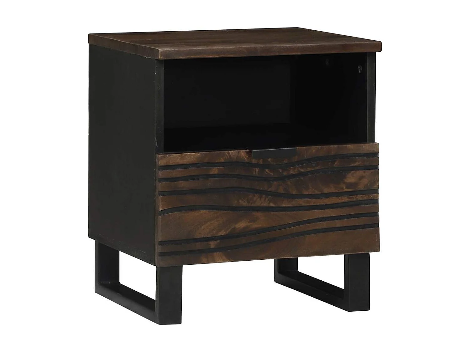 Nachtkastje met lade 2 pcs Walnotenhout 40 x 33 x 46 cm