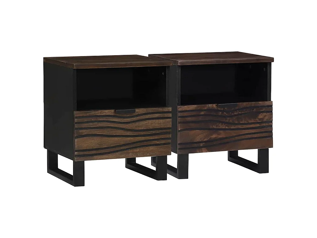 Armadio da Notte 2 pz Noce 40 x 33 x 46 cm Legno ingegnerizzato