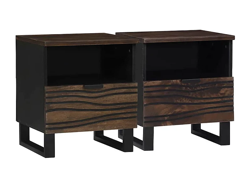 Nachtkastje met lade 2 pcs Walnotenhout 40 x 33 x 46 cm