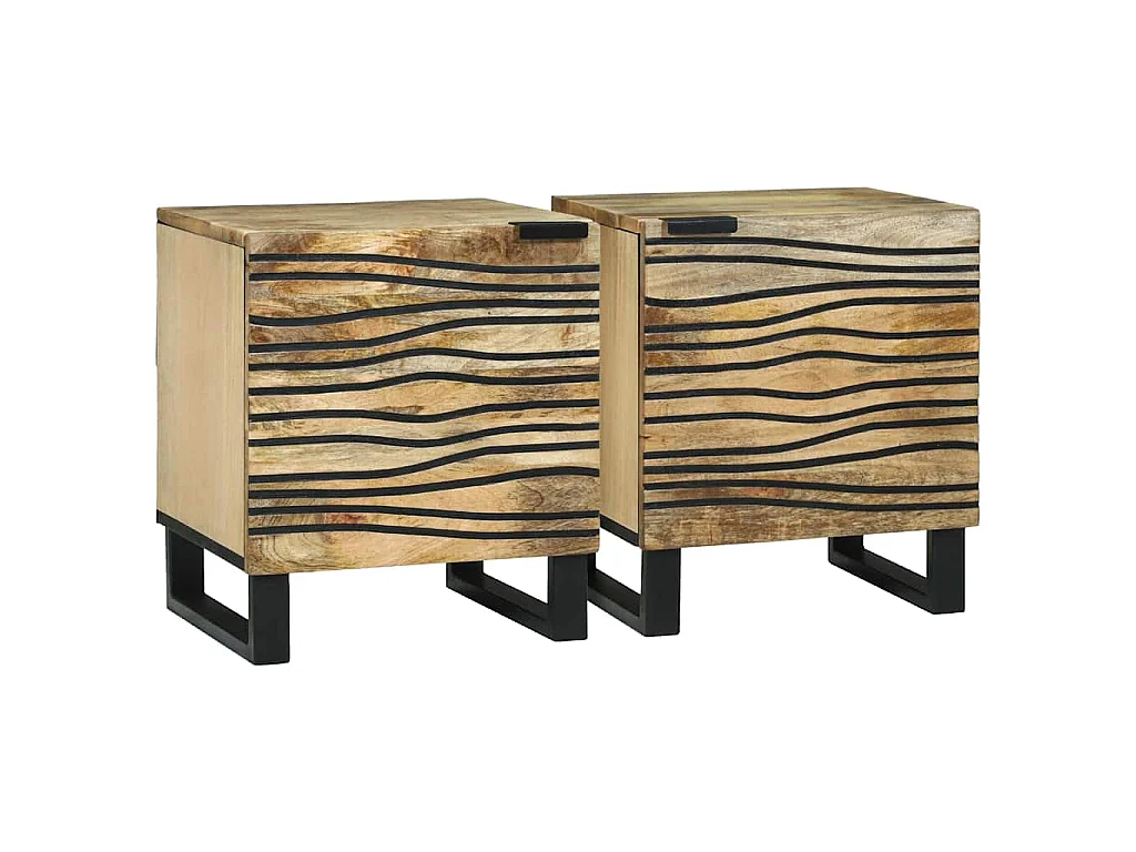 Armadio da Notte 2 pz Naturale 40 x 33 x 46 cm