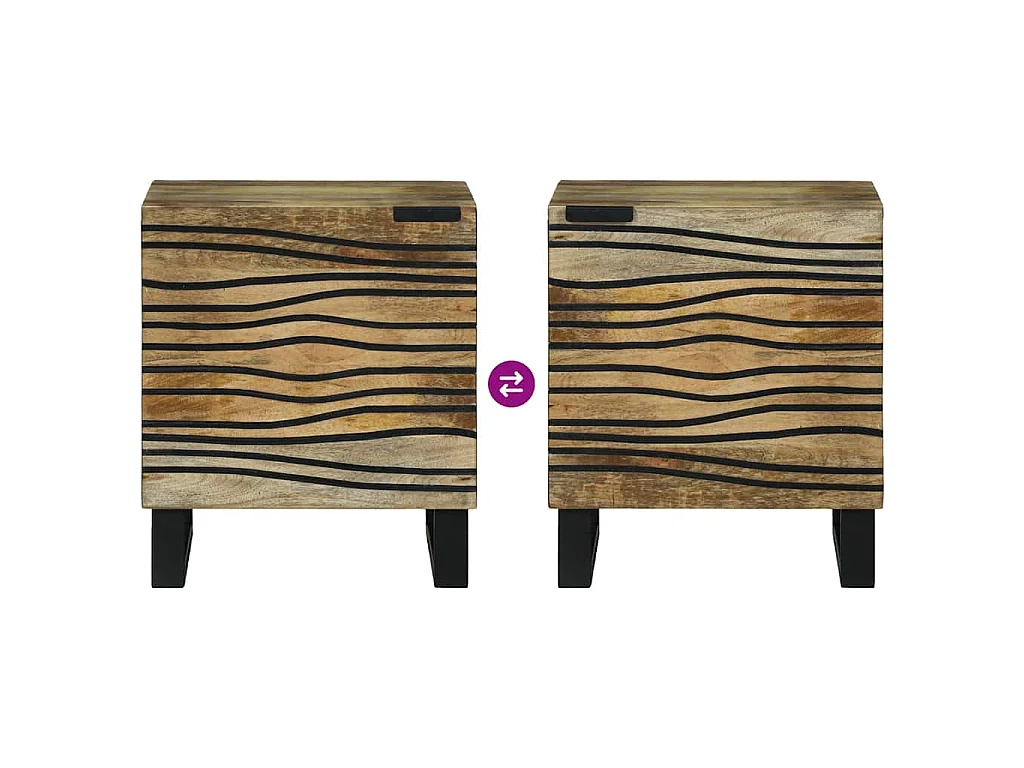 Armadio da Notte 2 pz Naturale 40 x 33 x 46 cm