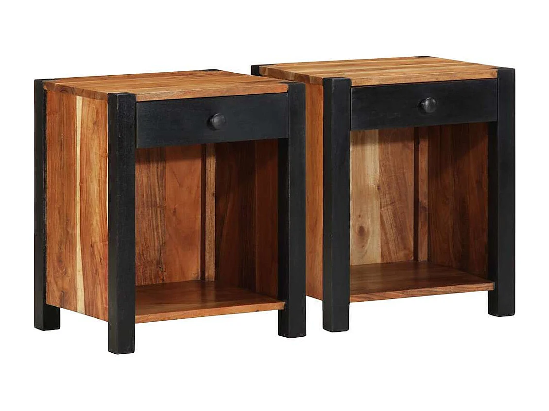 Cabinet de chevet avec tiroir 2 pcs Marron 40 x 35 x 50 cm