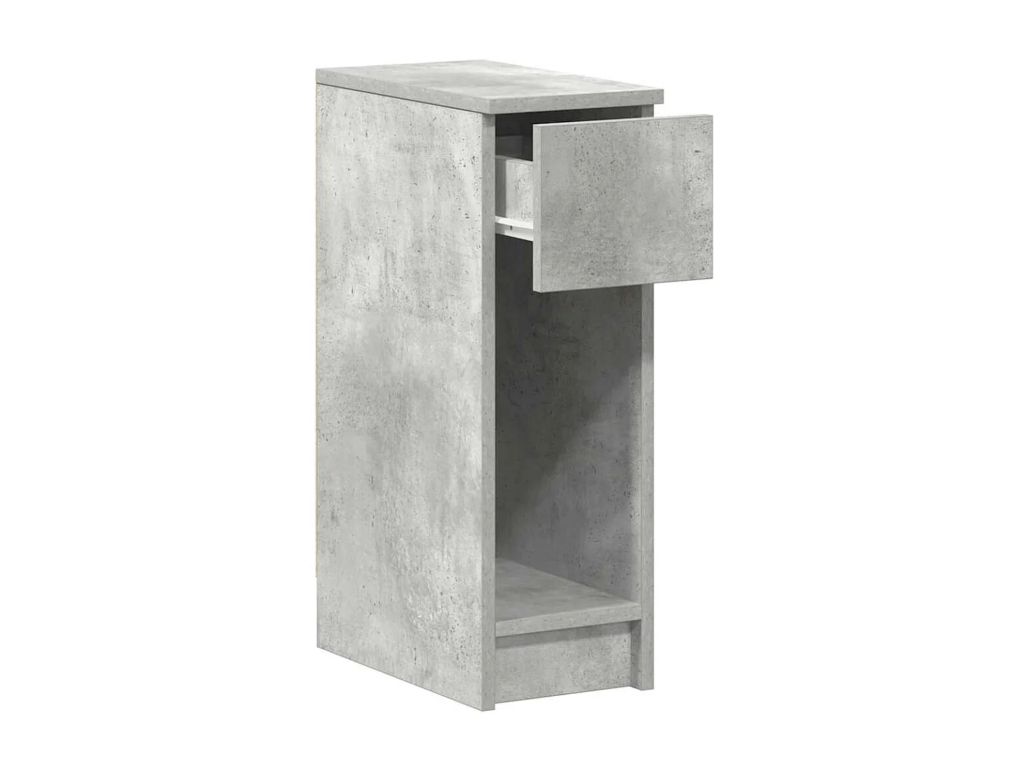 Comodino con Cassetto Grigio Cemento 20x36x60 cm