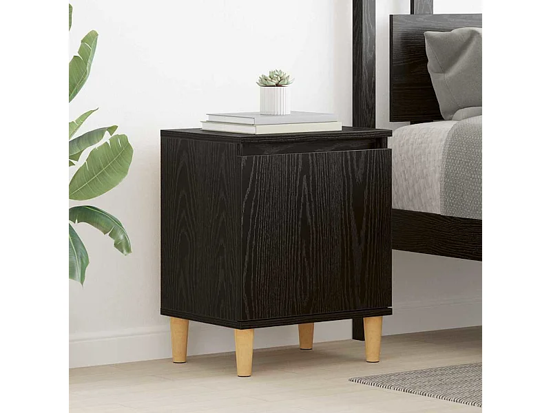 Armadio da Notte Rovere nero 40 x 30 x 50 cm Legno multistrato