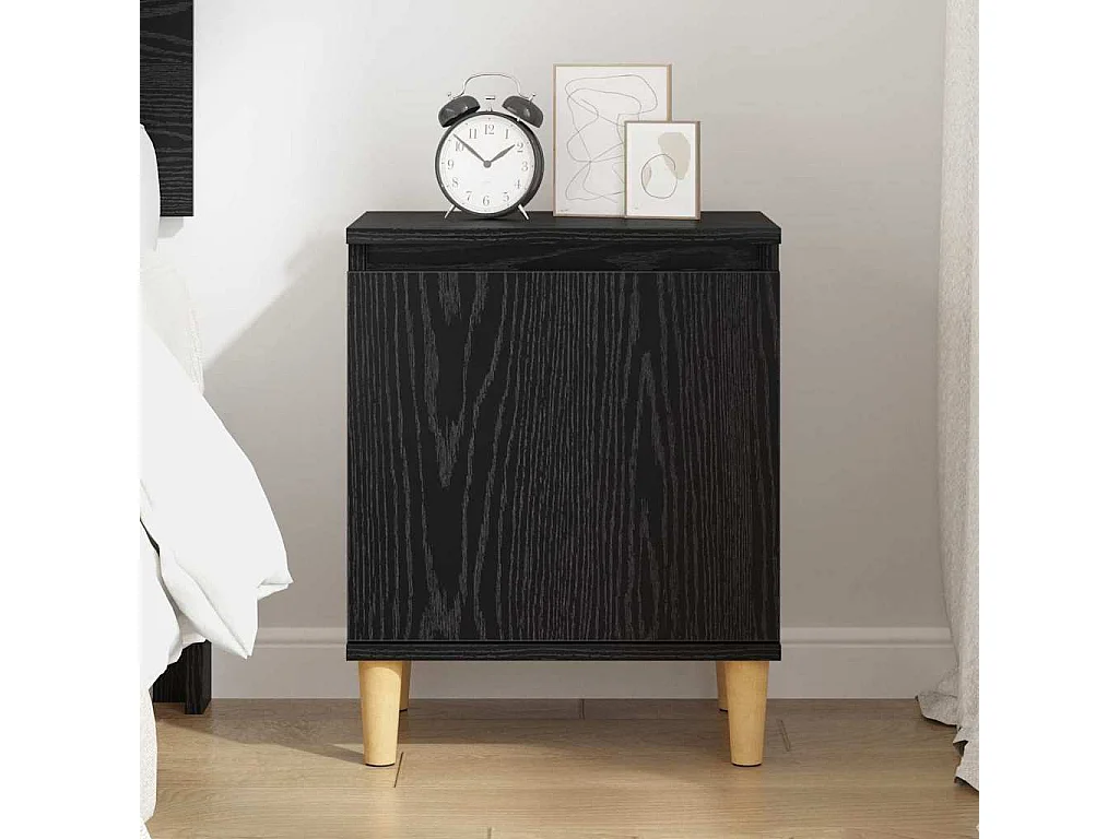 Nachttisch Schwarz Eichen-Optik 40 x 30 x 50 cm Holzwerkstoff