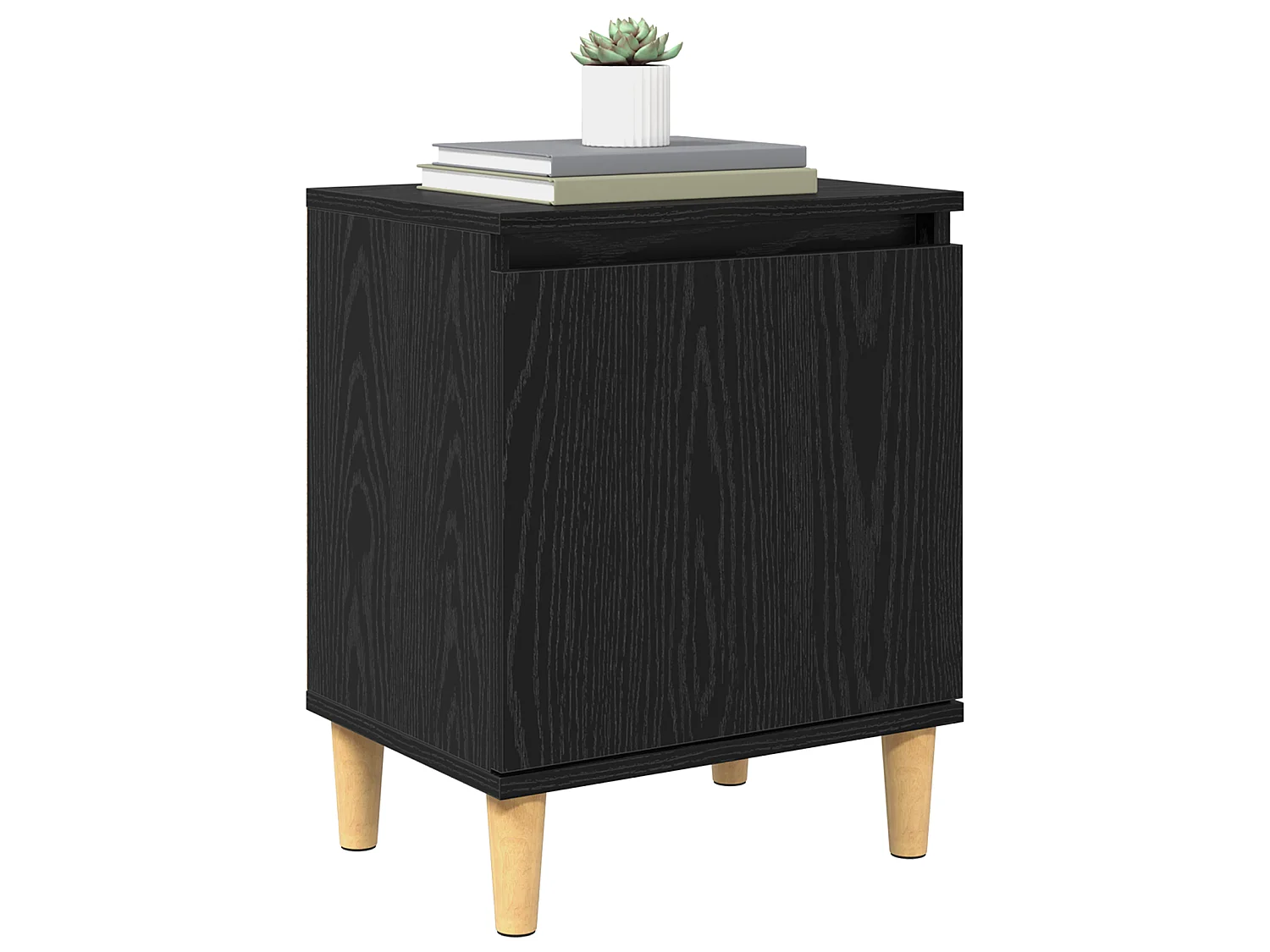 Armadio da Notte Rovere Nero 40 x 30 x 50 cm Legno multistrato