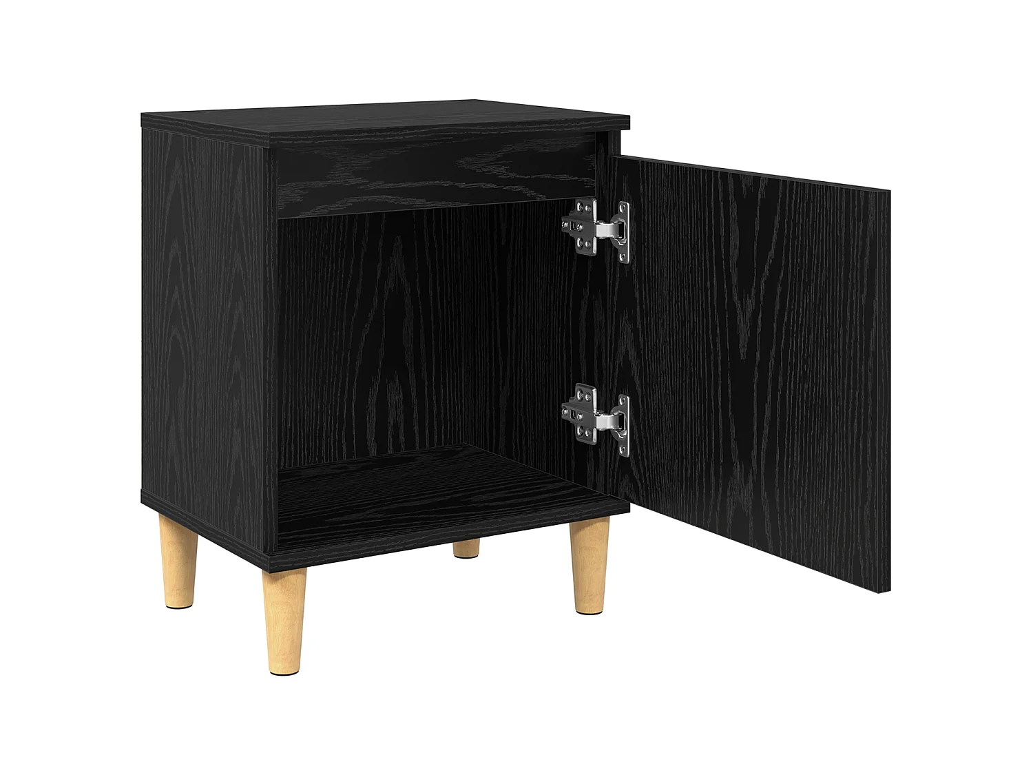 Armadio da Notte Rovere Nero 40 x 30 x 50 cm Legno multistrato