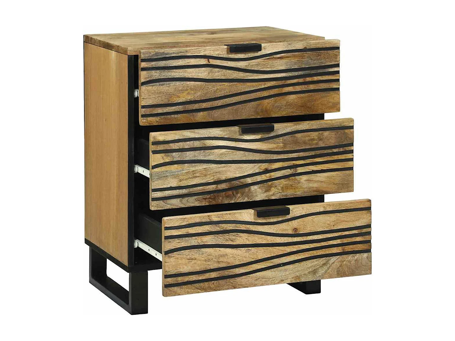 Armario de Noche Marrón 50 x 33 x 62 cm Madera maciza de Acacia