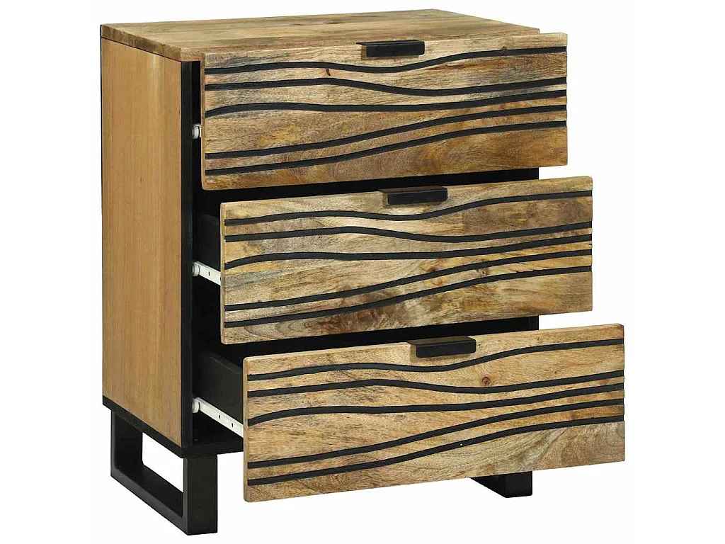 Cabinet de chevet Marron 50 x 33 x 62 cm Bois d'acacia massif