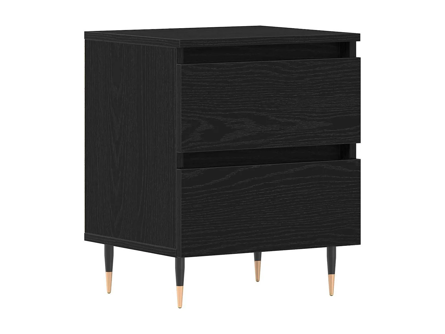 Armadio da Notte Rovere nero 40 x 35 x 50 cm Legno multistrato