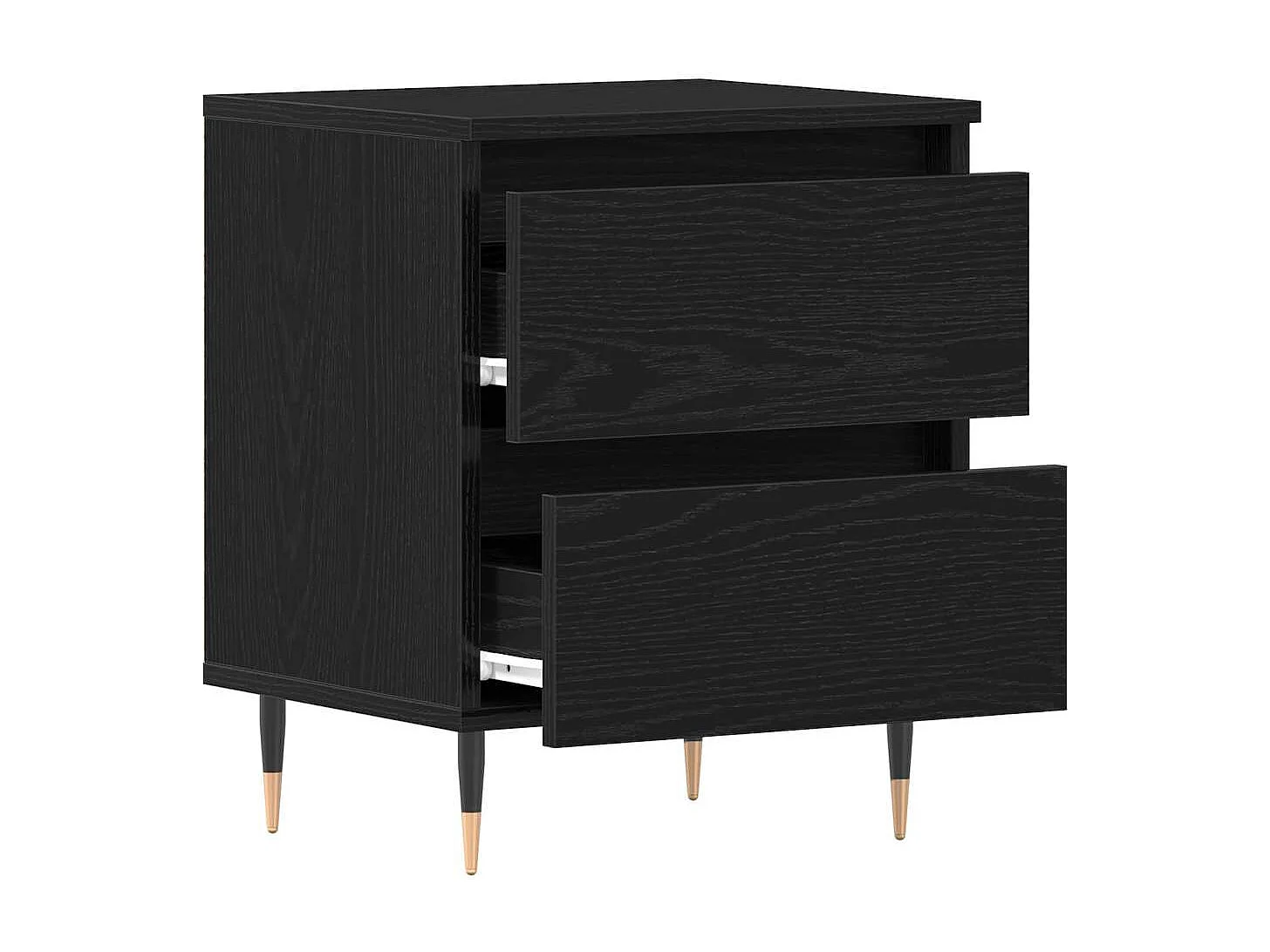 Armadio da Notte Rovere nero 40 x 35 x 50 cm Legno multistrato