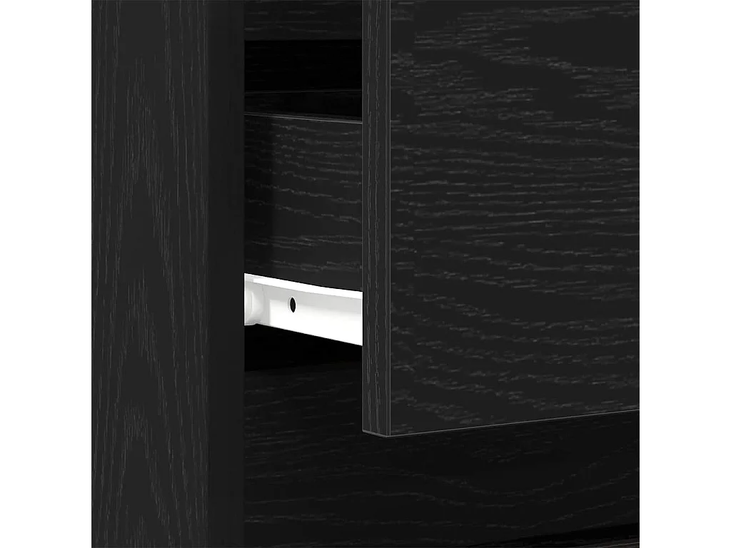 Armadio da Notte Rovere nero 40 x 35 x 50 cm Legno multistrato