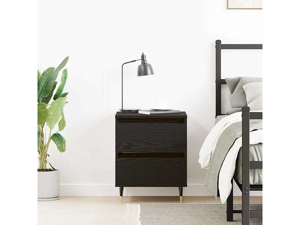 Cabinet de chevet Chêne noir 40 x 35 x 50 cm Bois d'ingénierie