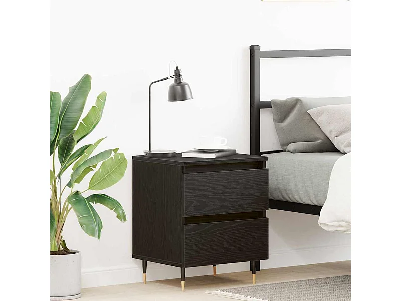 Cabinet de chevet Chêne noir 40 x 35 x 50 cm Bois d'ingénierie