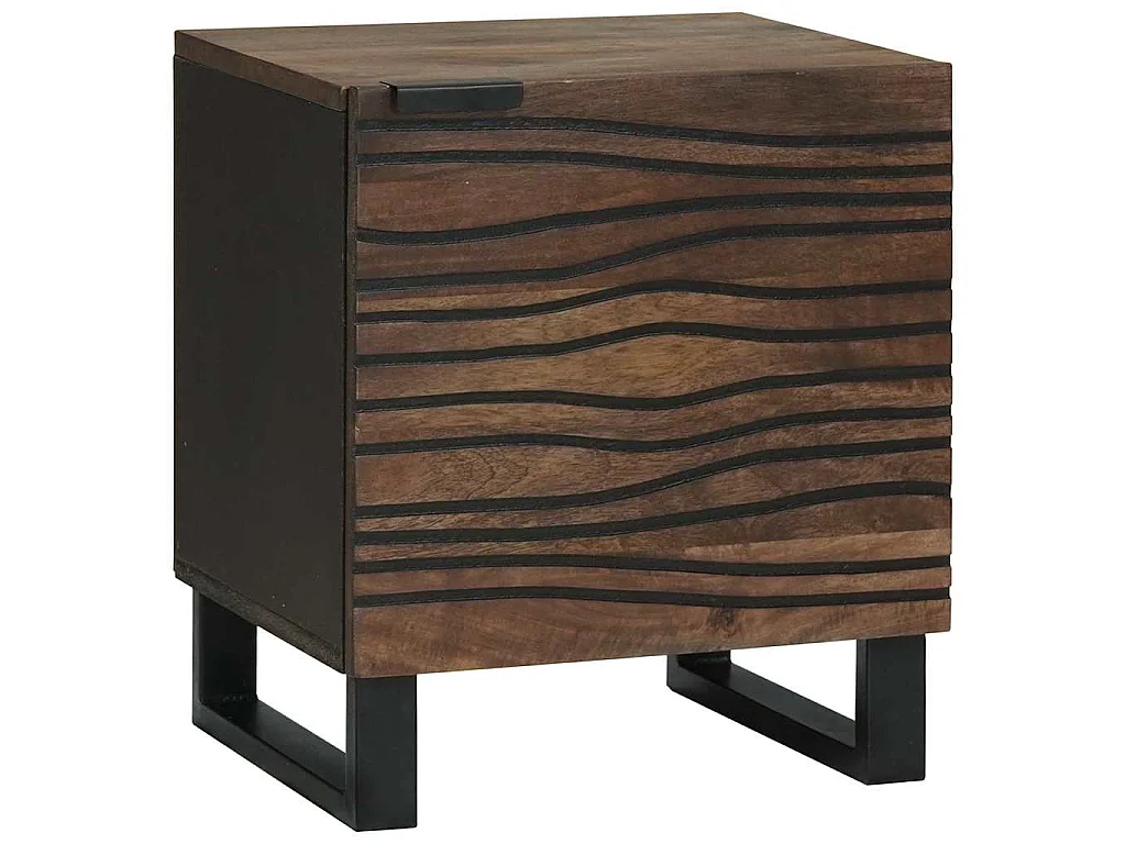Nachtkastje Walnotenhout 40 x 33 x 46 cm Bewerkt hout