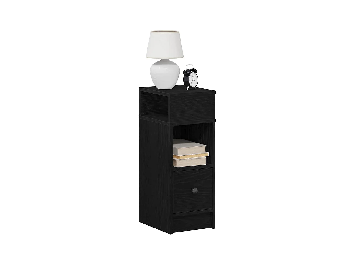 Tables de chevet 2 pcs avec tiroir noir 25x31x66 cm