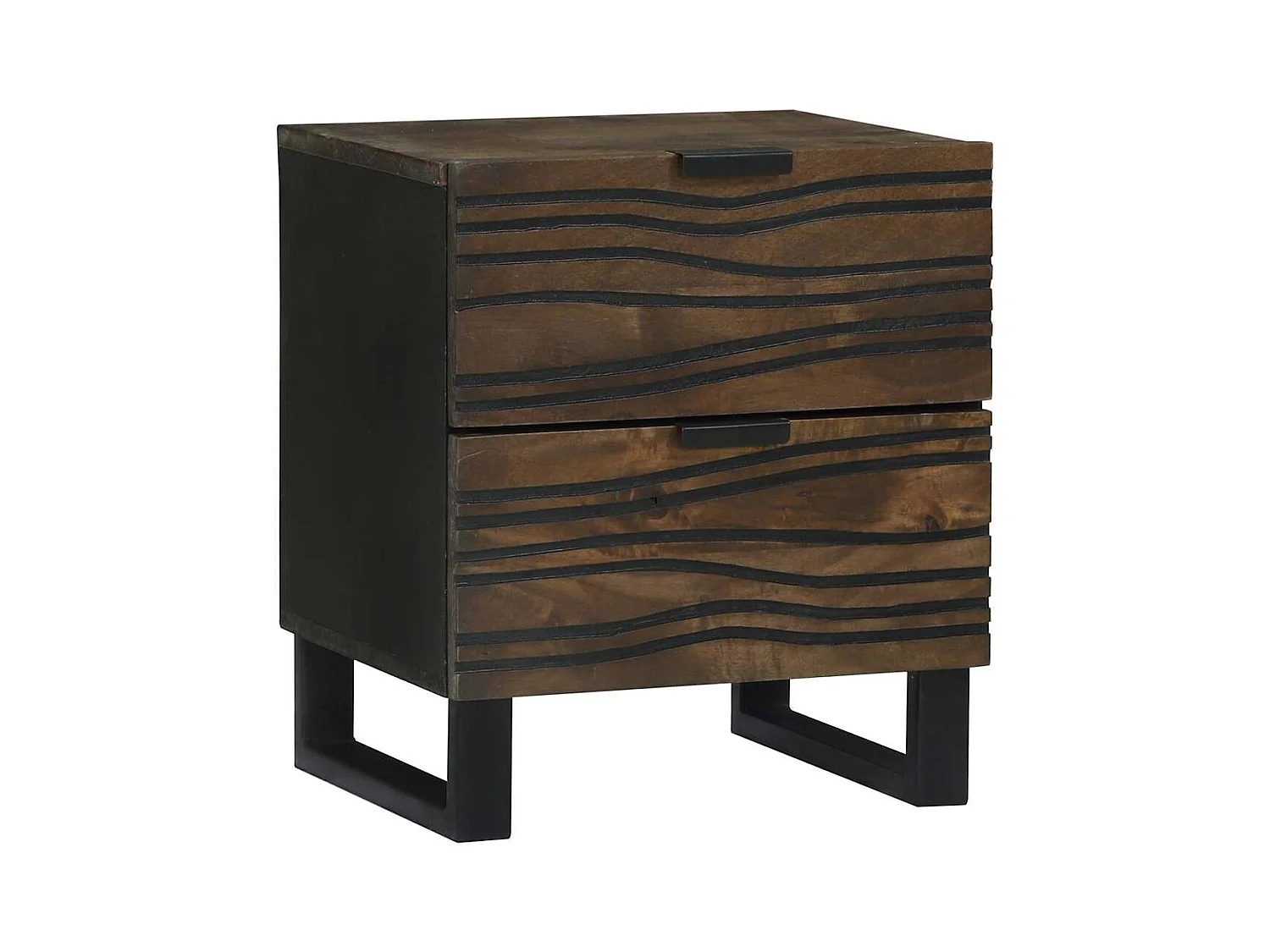 Cabinet de chevet avec tiroir 2 pcs Noyer 40 x 33 x 46 cm