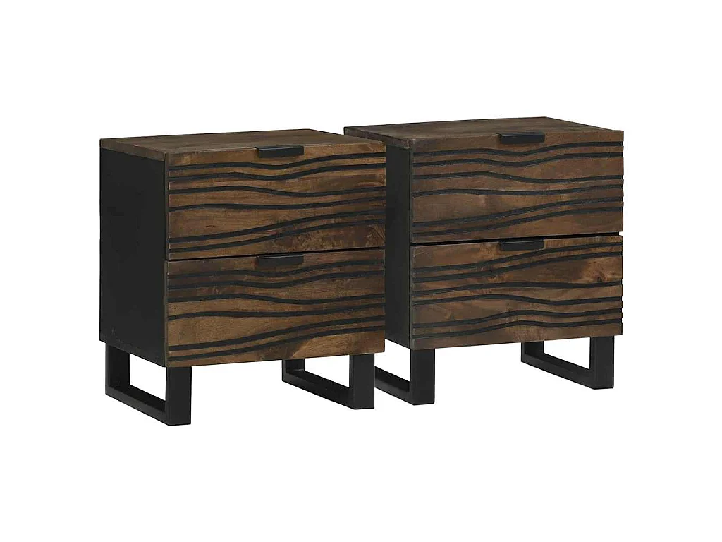 Nachttisch 2 stk. Walnuss 40 x 33 x 46 cm Holzwerkstoff