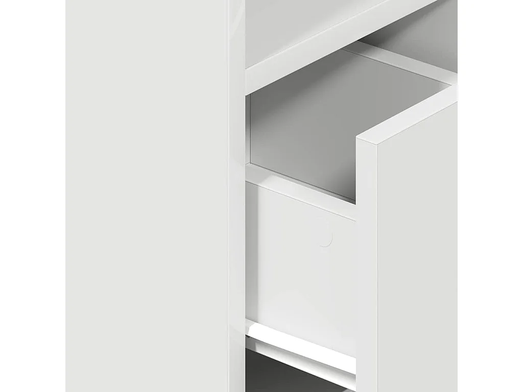 Nachttisch mit Schublade Weiß 25x31x66 cm