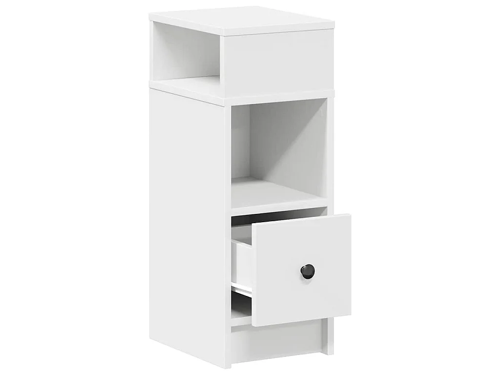 Table de chevet avec tiroir blanc 25x31x66 cm