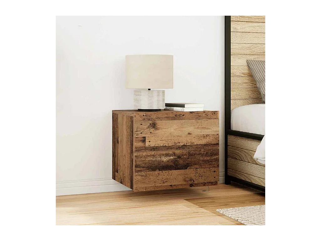 Cabinet de chevet mural avec tiroir Bois ancien 50 x 39 x 41 cm