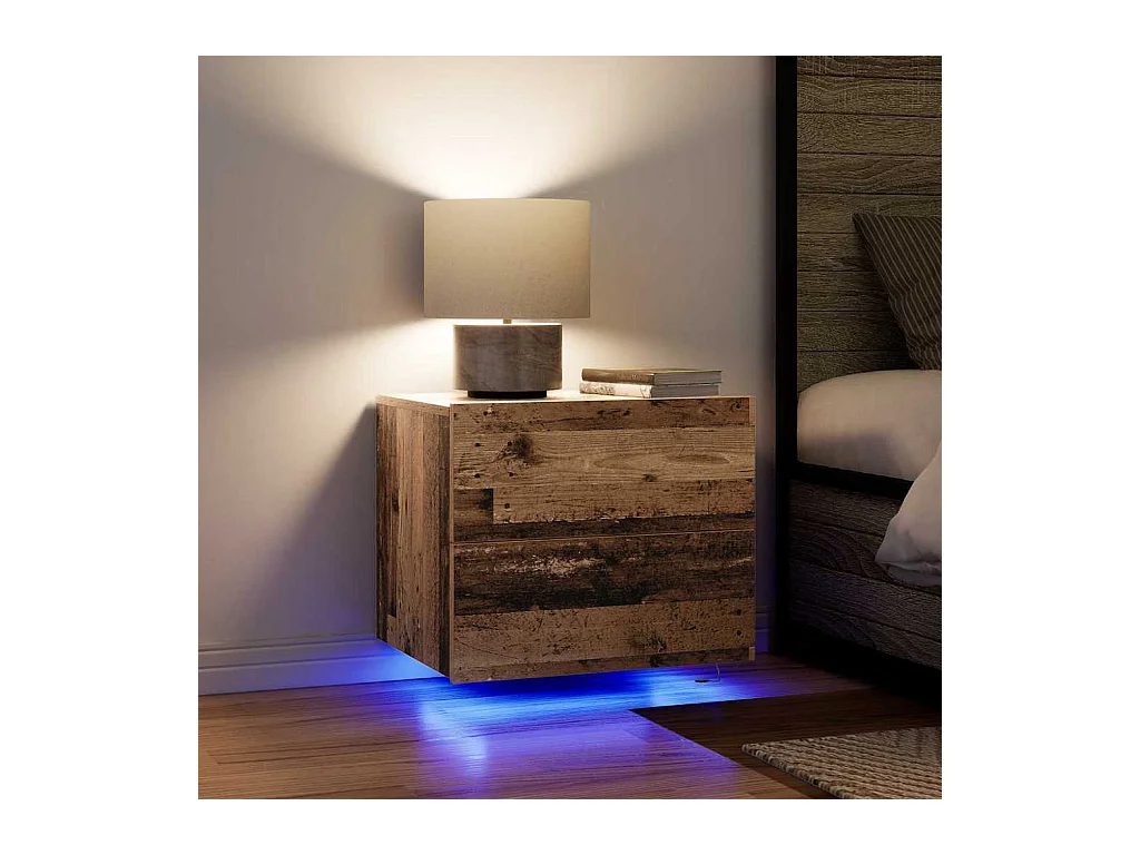 Cabinet de chevet mural avec tiroir Bois ancien 50 x 39 x 41 cm