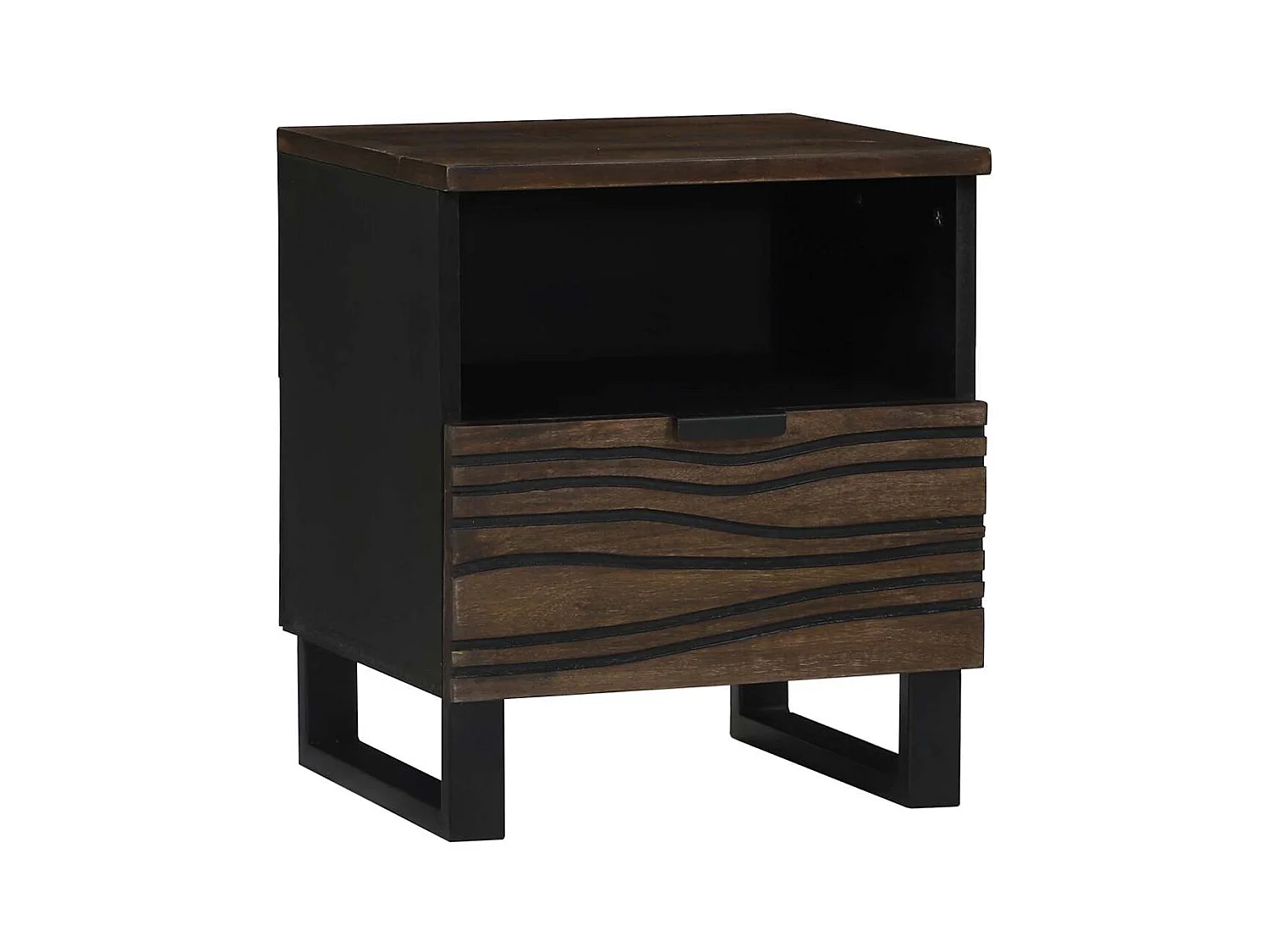 Cabinet de chevet Noyer 40 x 33 x 46 cm bois de manguier massif