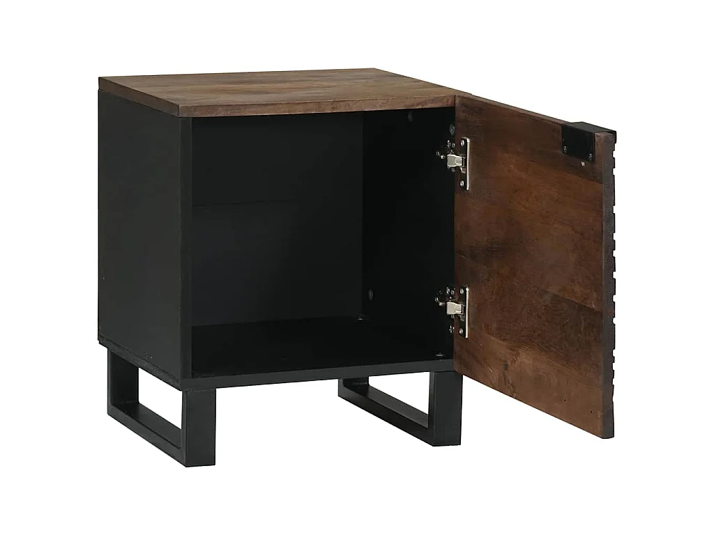Table de chevet 2 pc Noyer 40 x 33 x 46 cm Bois d'ingénierie