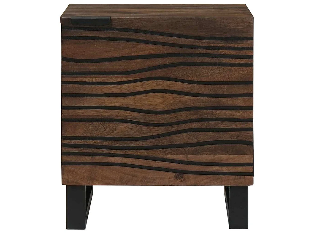 Table de chevet 2 pc Noyer 40 x 33 x 46 cm Bois d'ingénierie