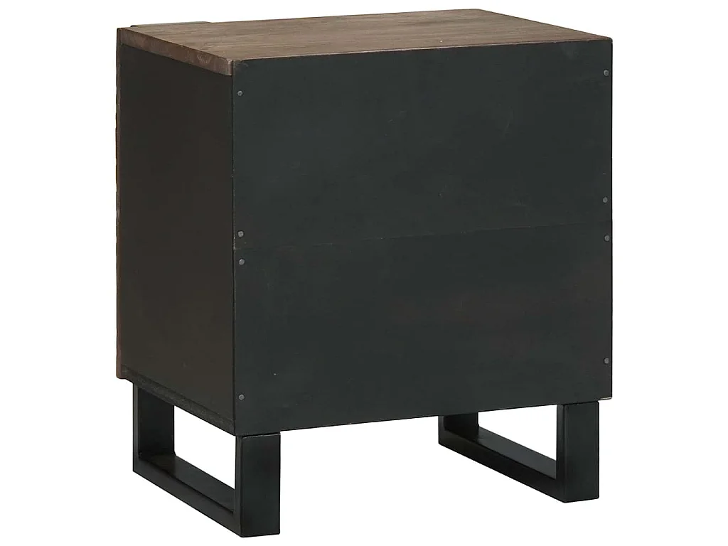 Table de chevet 2 pc Noyer 40 x 33 x 46 cm Bois d'ingénierie
