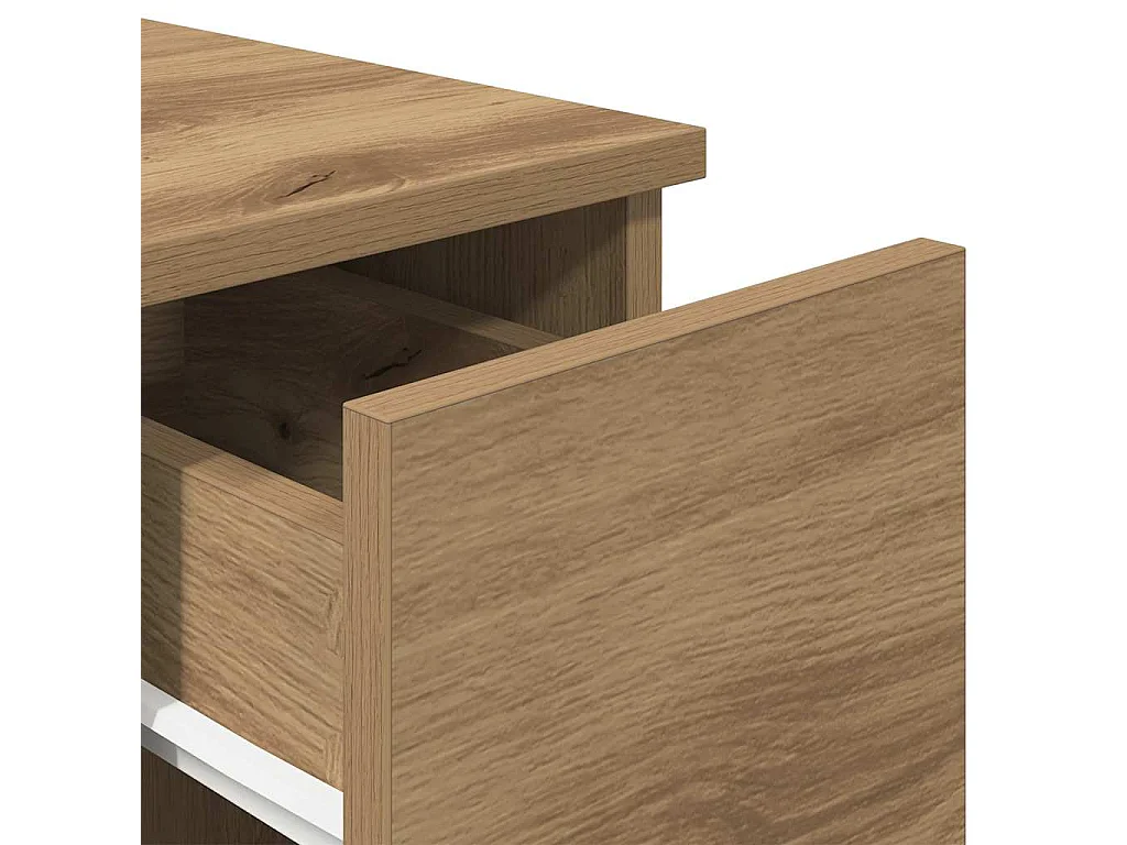 Comodini con Cassetto 2 pz Rovere Artigianale 20x36x60 cm