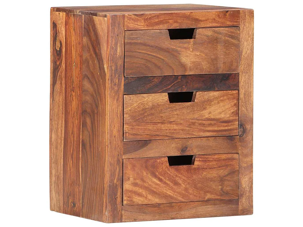 Comodino 40x30x50 cm in Legno Massello di Acacia