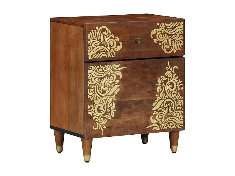 Armadio da Notte con cassetto marrone ambrato 50 x 33 x 60 cm