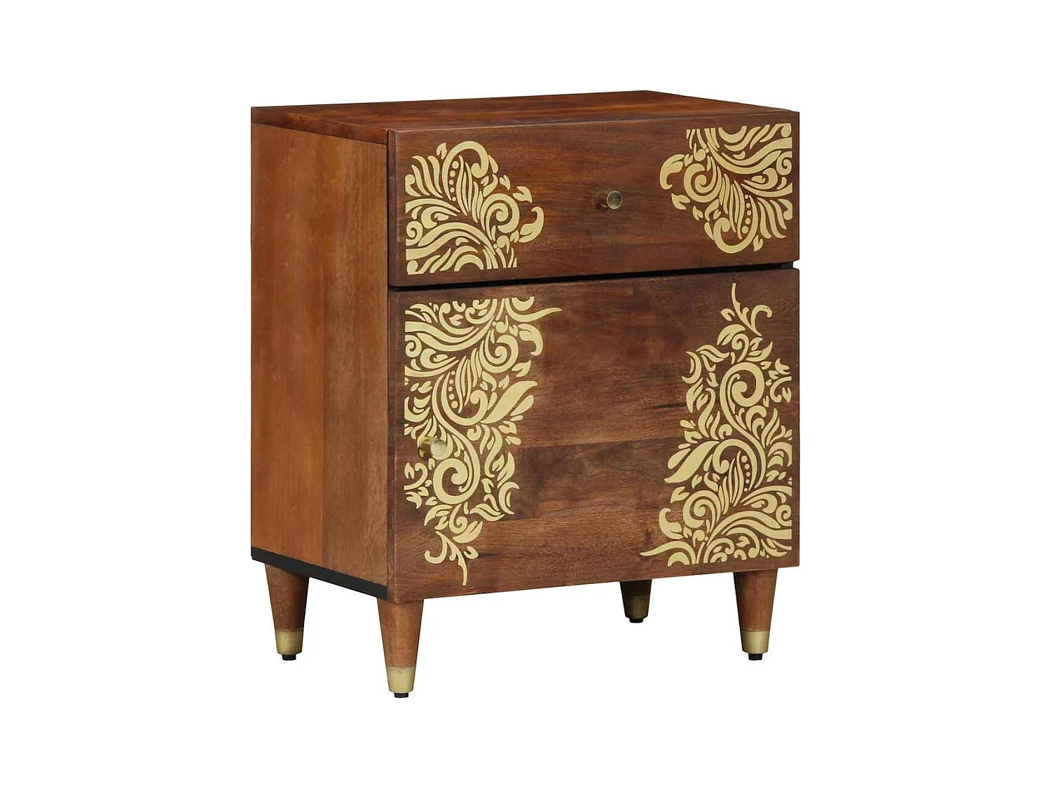 Cabinet de chevet avec tiroir marron miel 50 x 33 x 60 cm