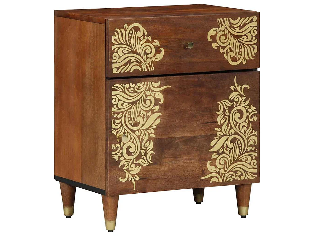 Mesa de cabeceira com porta Marrom mel 50 x 33 x 60 cm