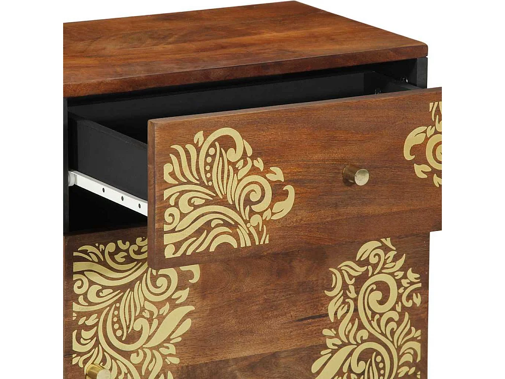 Mesa de cabeceira com porta Marrom mel 50 x 33 x 60 cm