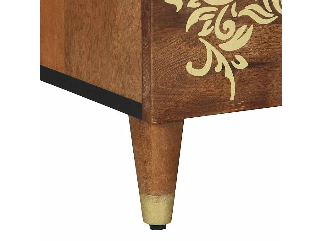 Mesa de cabeceira com porta Marrom mel 50 x 33 x 60 cm