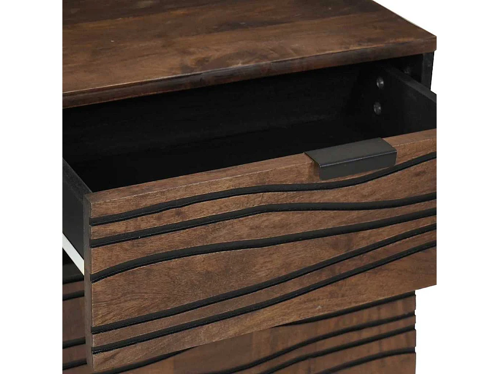 Armario de Noche Nogal 50 x 33 x 60 cm Madera maciza de Acacia